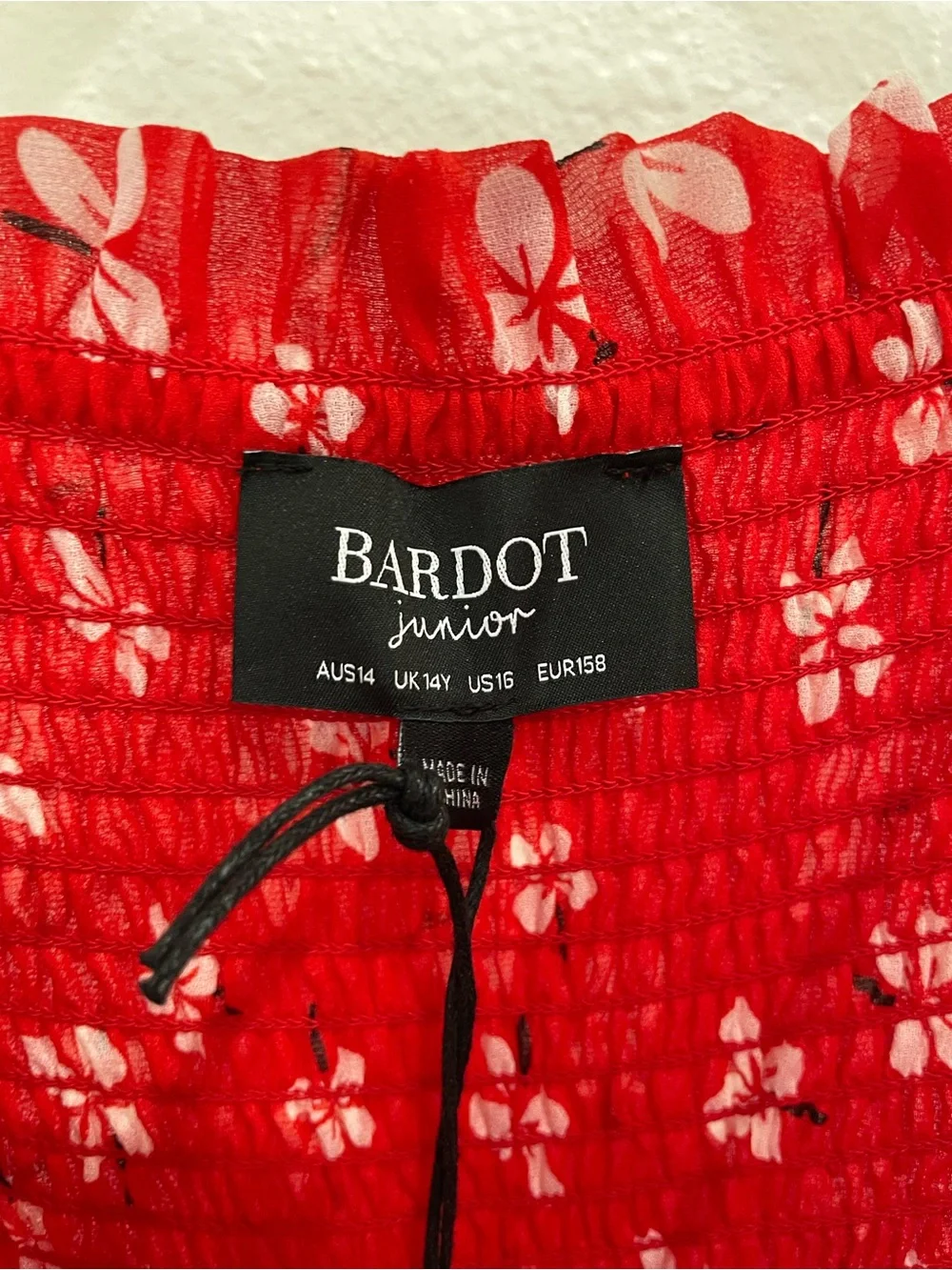 Bardot floral lightweight jumpsuit red feminine stretch preppy